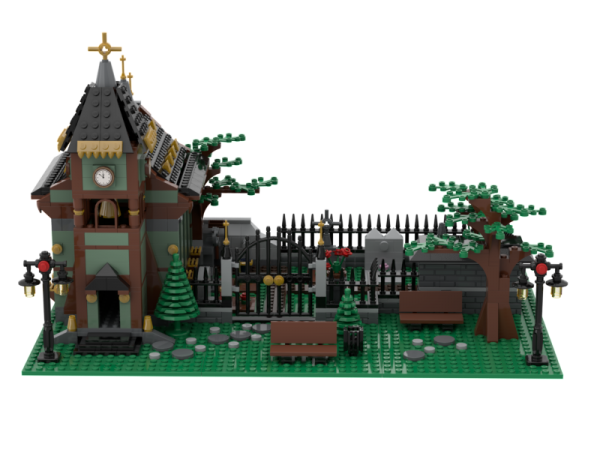 Kirche mit Friedhof und Urnenwand